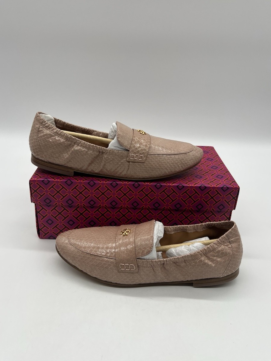 Tory Burch Women Pink Meadowsweet Leather Watersnake Ballet