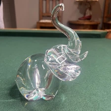 Steuben Lead Crystal Elephant Abe