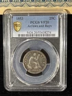 1853 Seated Liberty Quarter 25C PCGS VF20 Arrows & Rays Silver Philly