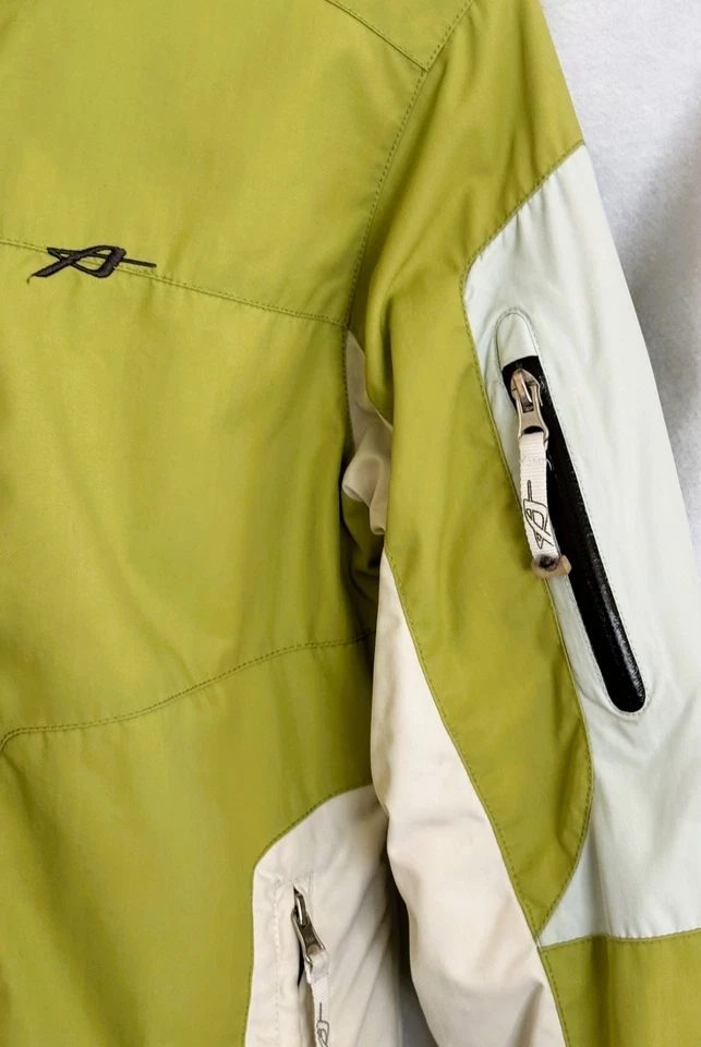 Chaqueta de esquí Orage marca esquí en verde lima, blanco y negro, talla XS Foto 3 de 4