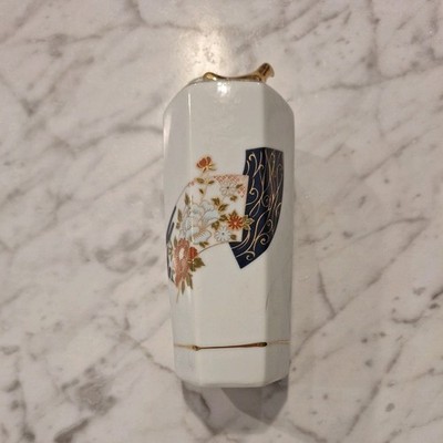 Vintage Kamotsuru Whistling Bird Sake Decanter - Pagoda Scene -Porcelain Tokkuri