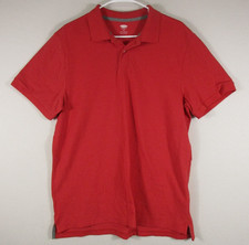 Old Navy Mens Stretch Button-Up Polo Shirt Short Sleeve Collared Size L Red