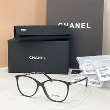 Chanel 3408 black Square frame transparent lenses 54 16-140 women's glasses