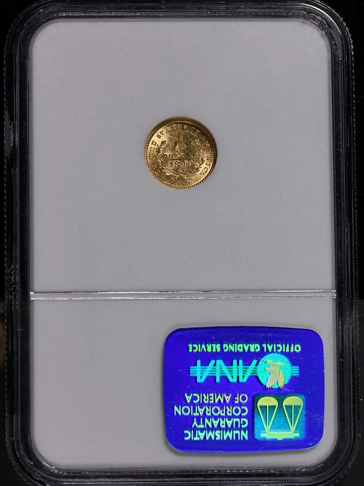 1849-P Type 1 Liberty Gold $1 Small Head No L NGC MS61 Great Eye Appeal - Image 4 of 4