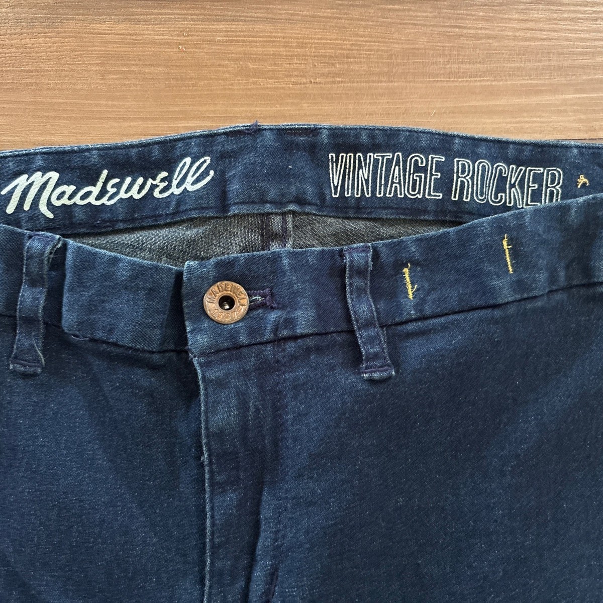 Madewell “Vintage Rocker” Flare Jeans Womens 30x34 Size 28 Stretch Dark Wash View 5