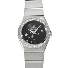 Omega Constellation Quartz 123.15.24.60.01.001 Black Ladies Watch Used