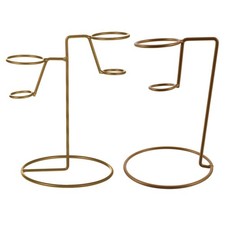 Reusable Iron Ice Cream Cone Holder Golden Desktop Stand for Kitchen Use