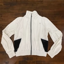 Eleven by Venus Williams White Black Athletic Track Jacket Full Zip Womens Small