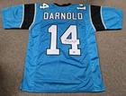 Sam Darnold Signed Blue XL Custom Football Jersey Beckett Seahawks Panthers USC