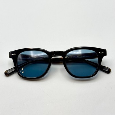 Eyevan Sunglasses Webb Sq-E DT-BLU Black Square Frame Blue Lens 47-22-145 New