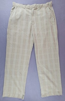 Urban Pipeline Up Mens 36x32 Tan Plaid Flat Front Chino Pants