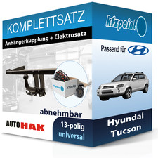 Für Hyundai Tucson 04- AUTO HAK Anhängerkupplung abnehmbar + 13polig E-Satz AHK