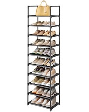 Kitsure Shoe Rack - 10-Tier Organizer with 16.9"Wide - 10 Tier, Black