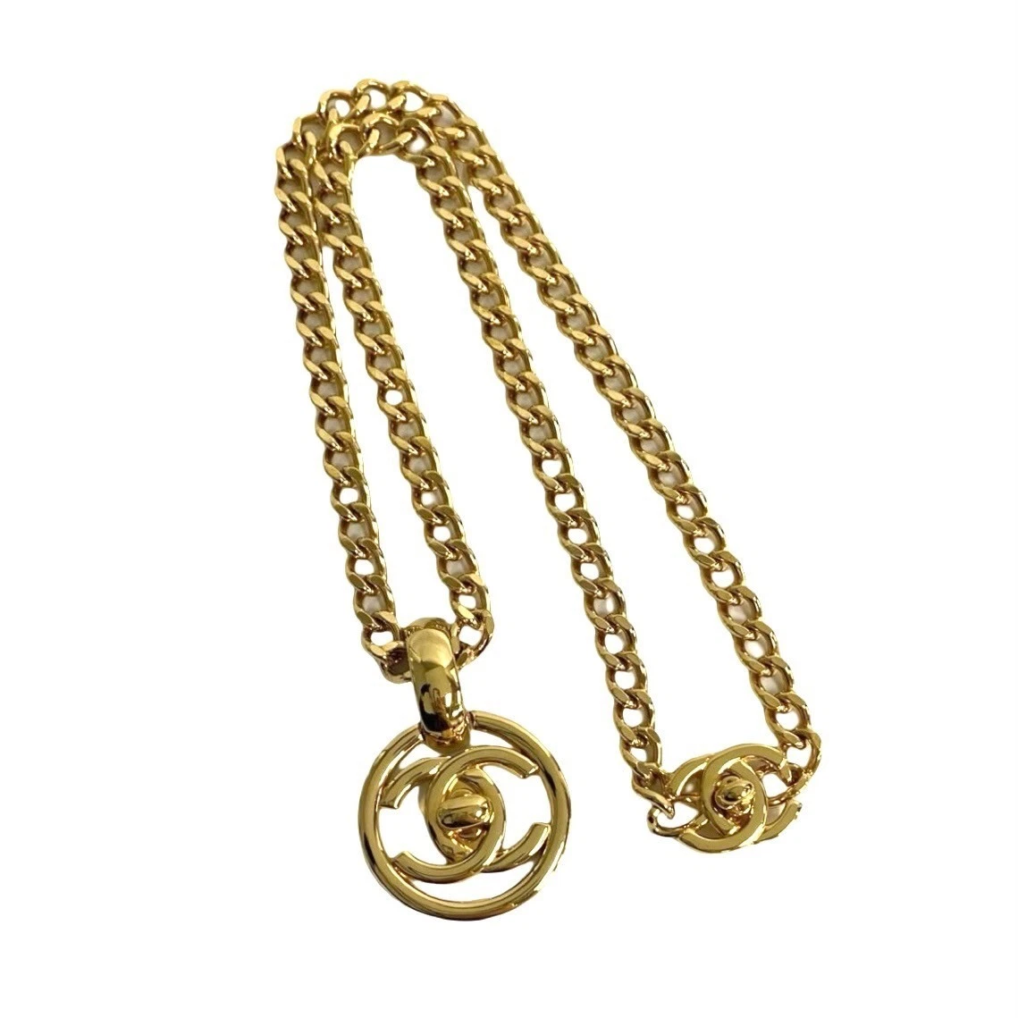 CHANEL Collana Vintage 97P Incisa Turnlock Marca Coco Ch