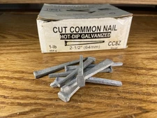 Old Fashioned Common Cut Nails Galvanized Tremont Nail Co  2-1/2" 8d 12 oz NOS