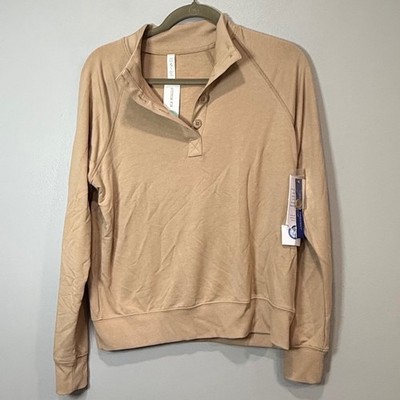 Threads 4 Thought Candace Modal Terry Raglan Pullover Tan Small NWT