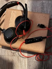 HP POLY 5220 Black/Red On the Ear Headset with boom mic and controls