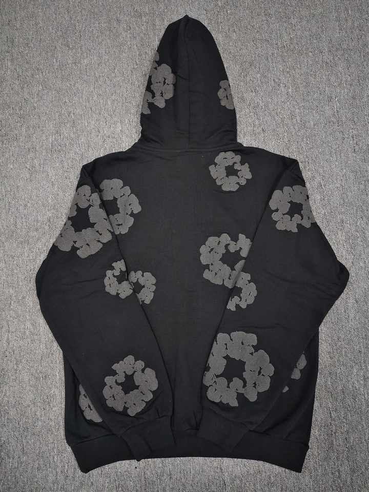 Новый джинсовой ткани слезы хлопок венок толстовка с капюшоном черный монохромный S-XL подлинный - Изображение 3 из 4