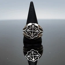 Mens 925 Sterling Silver Cross Ring Gothic+Christian+Biker+Religious+Signet✝