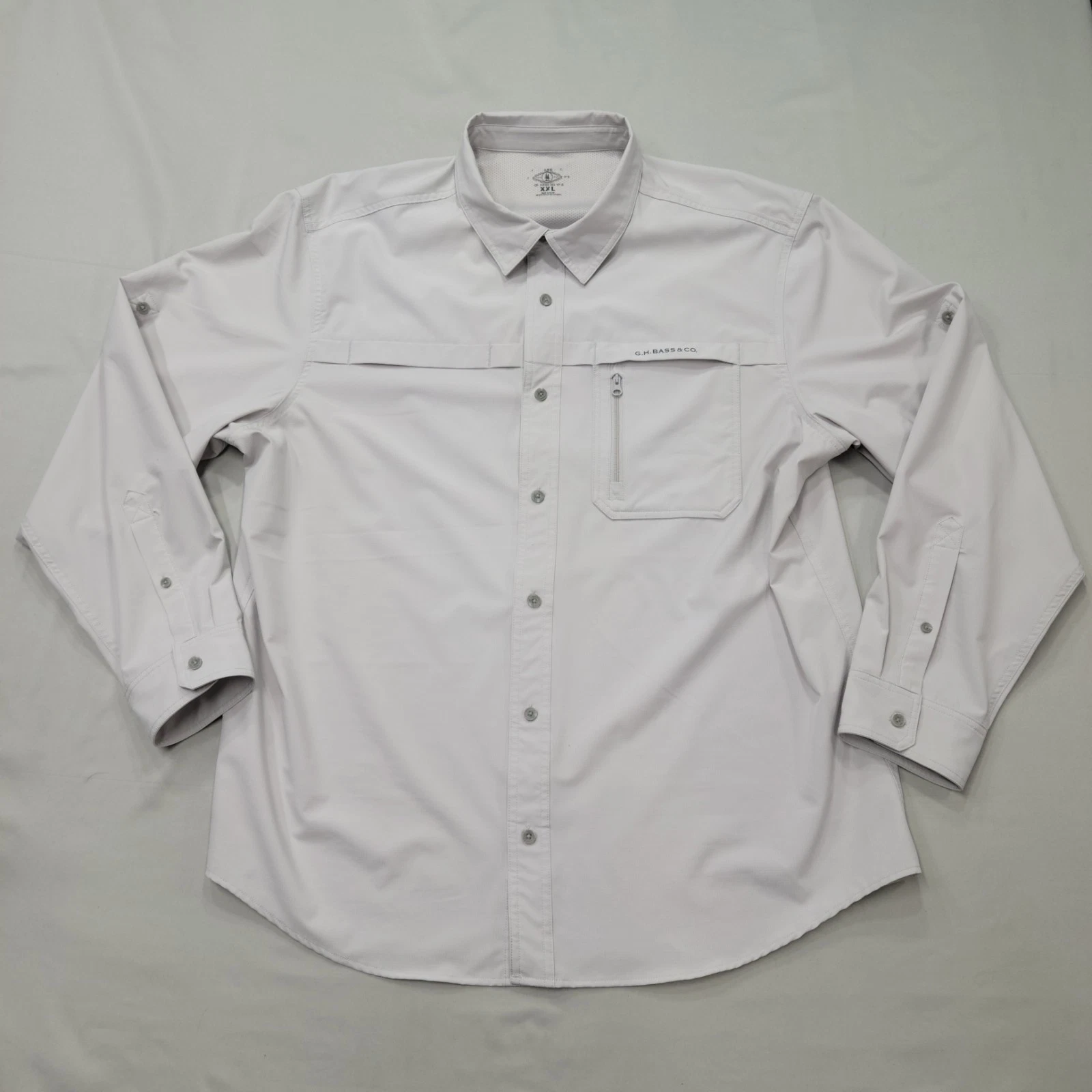 GH Bass Mens XXL Long Sleeve Fishing Shirt Vented Performance Button Up Outdoors