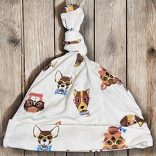 Milkberry Tie Knot Bamboo Rayon Dog With Glasses Hat Newborn One Size