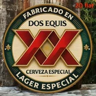 Circular Displaying a Vintage Dos Equis Beer Tin Metal Signs Home Décor 8x8
