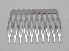 10 Silver Tone Blank Metal Hair Comb 52mm with 10 Teeth For Bridal Hair Accessor