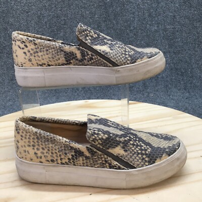 Vince Camuto Shoes Womens 6.5 M Korli 2 Slip On Sneakers Beige Leather Snakeskin