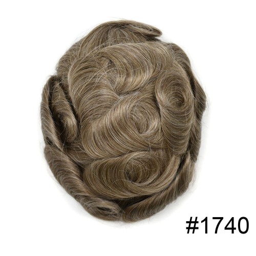 French Lace Front Mens Toupee Hairpieces Poly Lace Skin Hair Replacement Systems - Picture 85 of 92