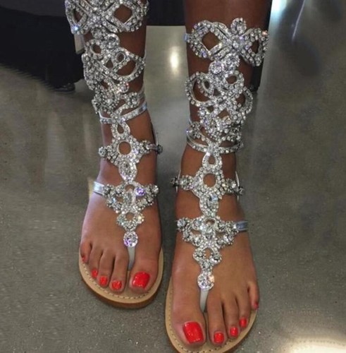 womens rhinestone gladiator sandals