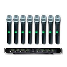 MUSYSIC Professional 8-Channels UHF Handheld Wireless Microphone System MU-U8-HH