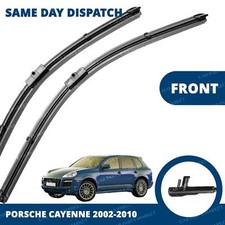 Front Windscreen 26" 26" Flat Aero Wiper Blades Pair For Porsche Cayenne 02-10