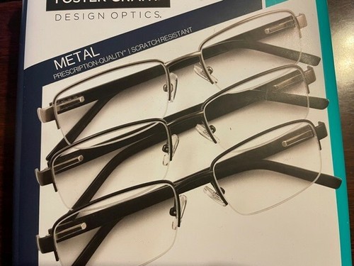 Design Optics Foster Grant Semi rimless Metal Reading Glasses 3 Pk 3 0 OPEN BX EBay