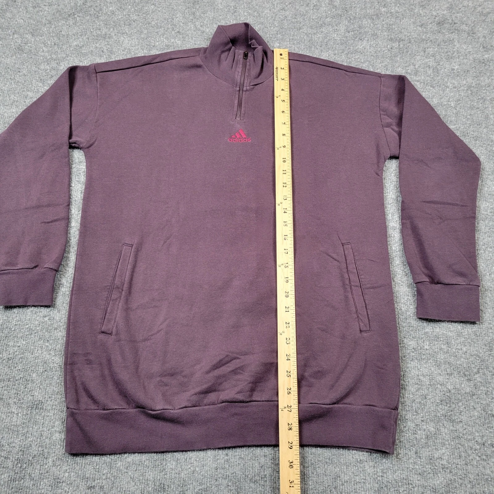 VETEMENTS Adidas maglione uomo viola medio quarto zip felpa pullover logo atletico