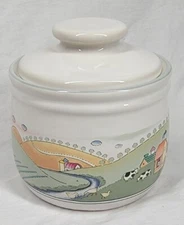 Home Beautiful Homecoming Sugar Bowl with Lid Farmhouse Farm Stoneware 2315