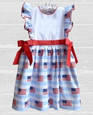 SALE!!! Smocked A Lot Girls Dress American Flag Red White Blue July 4th