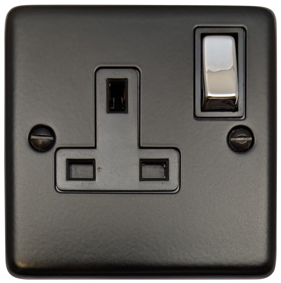 G&H Standard Plate Matt Black CFB3-PC Light Switches, Plug Sockets, USB ...