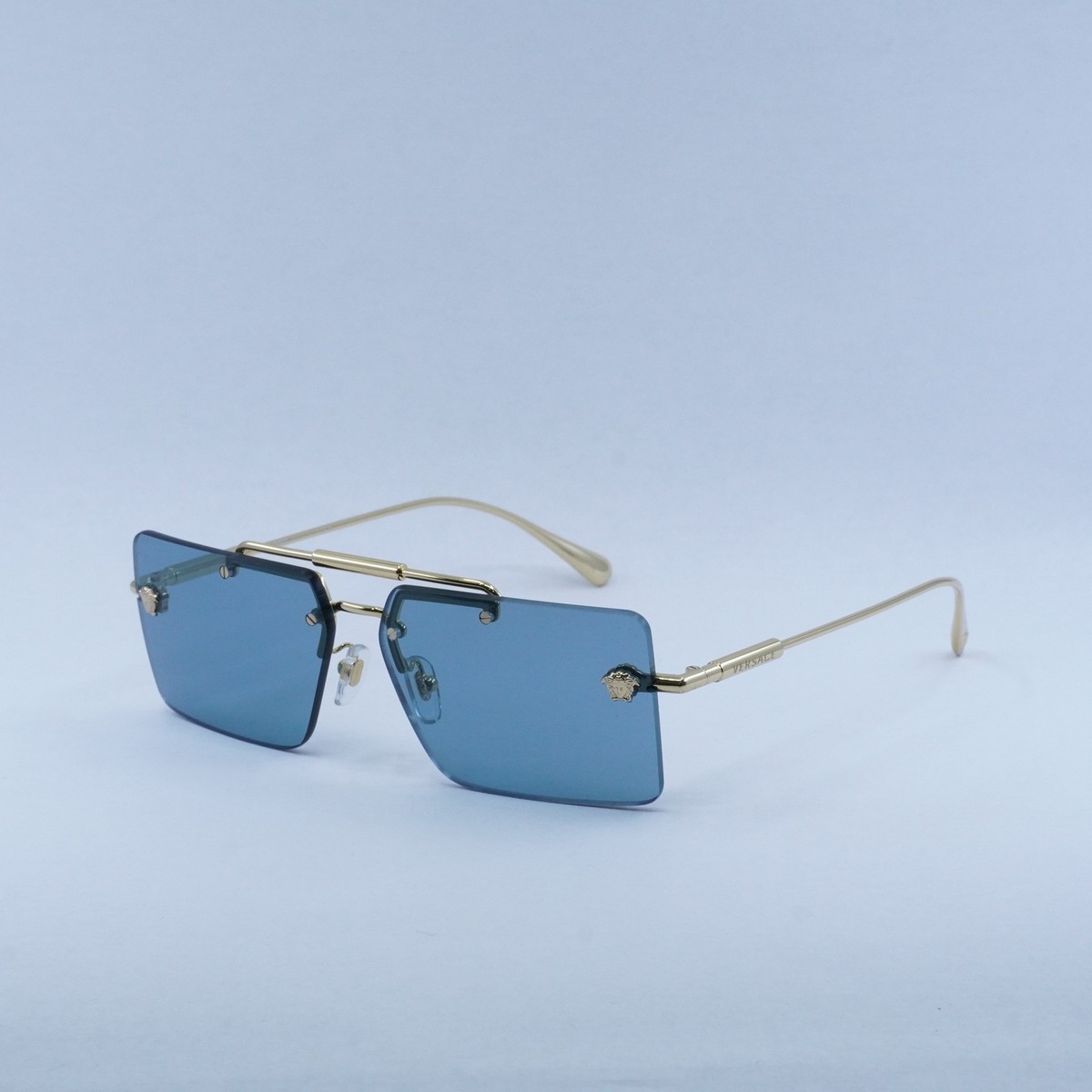 VERSACE VE2245 100280 Gold/Blue 60-13-145 Sunglasses New 