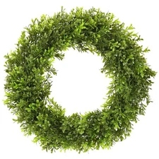 18 inch Boxwood Wreath Artificial Green Preserved Front Door Wall Window Decor