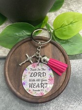 3.5" Stainless Steel Inspirational Scripture Keychain New Free Ship A2917