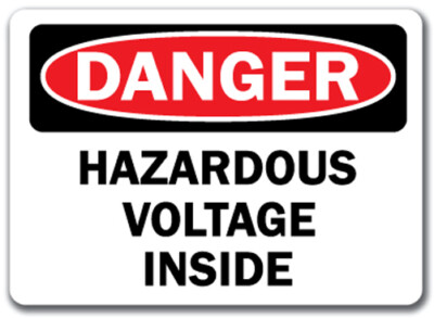 Danger Sign - Hazardous Voltage Inside - 10'' x 14'' OSHA Safety Sign