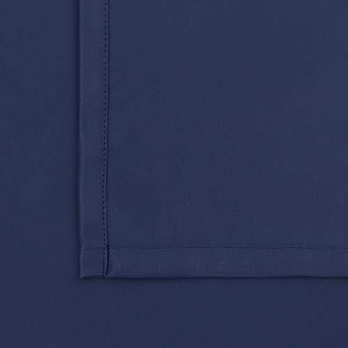 Rod Pocket and Back Tab Blackout Curtains for Bedroom - 42W x 63L Navy Blue - Picture 6 of 7