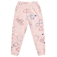 pink patterned track pants