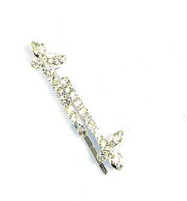 2pcs Delightful Rhinestone Crystal Butterfly Hair Pin Bobby Pin Hair Accessory - Image 2 of 2