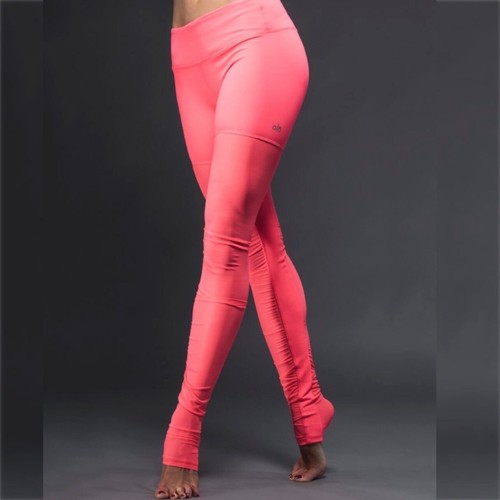 ALO YOGA neon azalea mesh panel goddess 