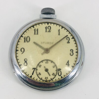 Sturdy Ingraham 50MM Pocket Watch With Subdial For Parts or