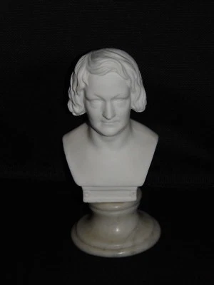 BUSTE BISCUIT SIGNÉ E.ENERET SOCLE MARBRE DE CARRARE PIÉDOUCHE 1840 RARE BE - Photo 1/4