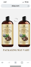 Premium Organic Castor Oil 100 Pure and Hexane-Free Cold-Pressed Beauty 16 fl.