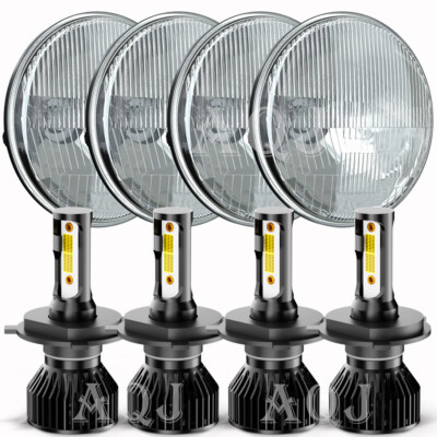 4PCS 5-3/4 5.75'' LED Headlights Hi/Lo Beam H4 For BMW 325i 528i 535i E30