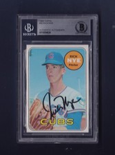 Rich Nye signed Chicago Cubs 1969 Topps BB card Beckett Authenticated